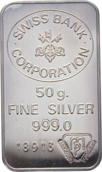 50 Gramm Silberbarren Swiss Bank Corporation